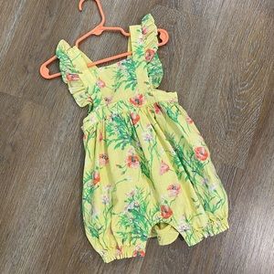 Floral Bubble Romper with Ruffle Sleeve